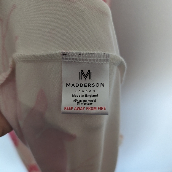 Madderson London Annabel Hydrangea Maxi Dress Large Pink White Maternity - Picture 5 of 7